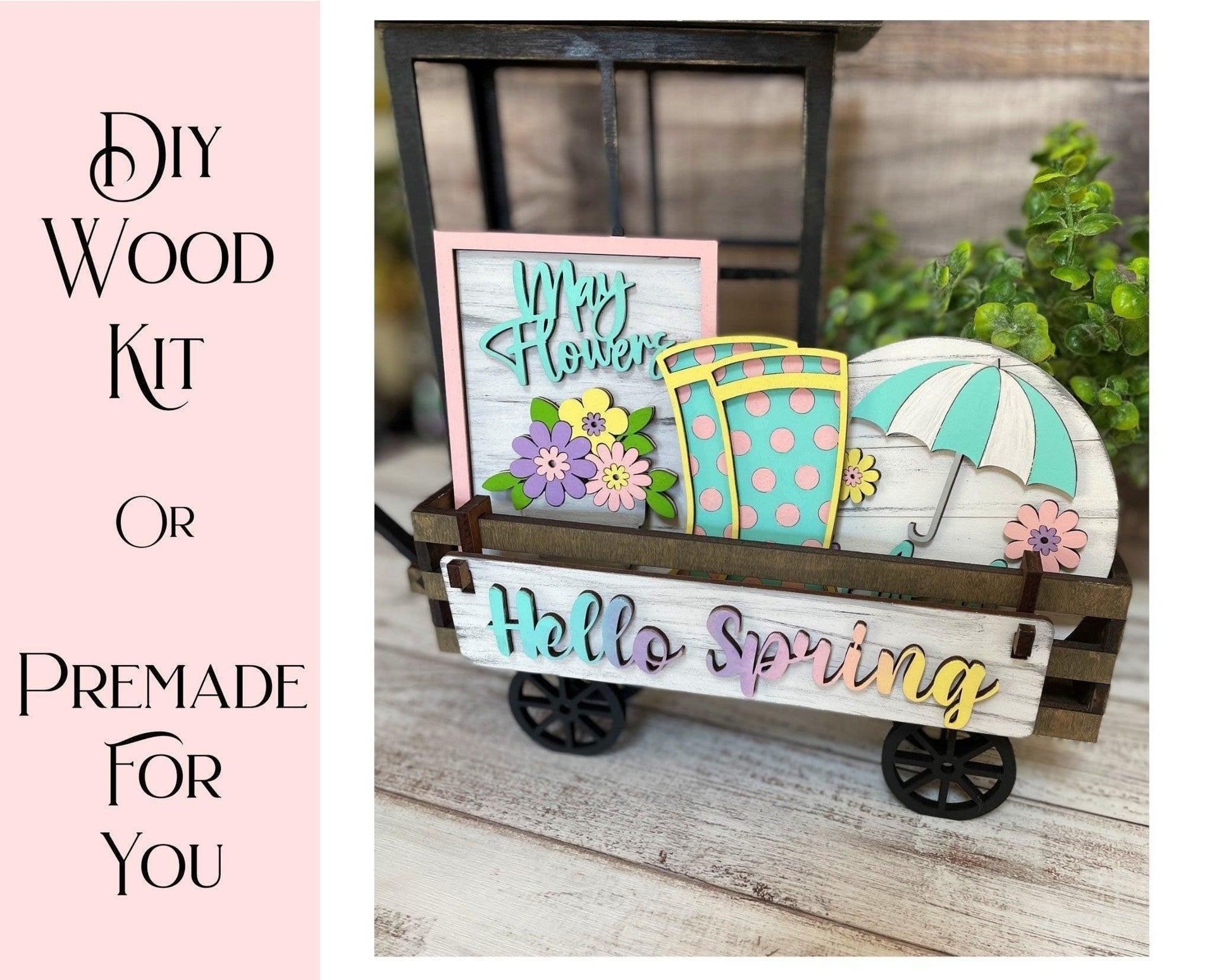 Hello Spring Wagon Insert Set - RusticFarmhouseDecor