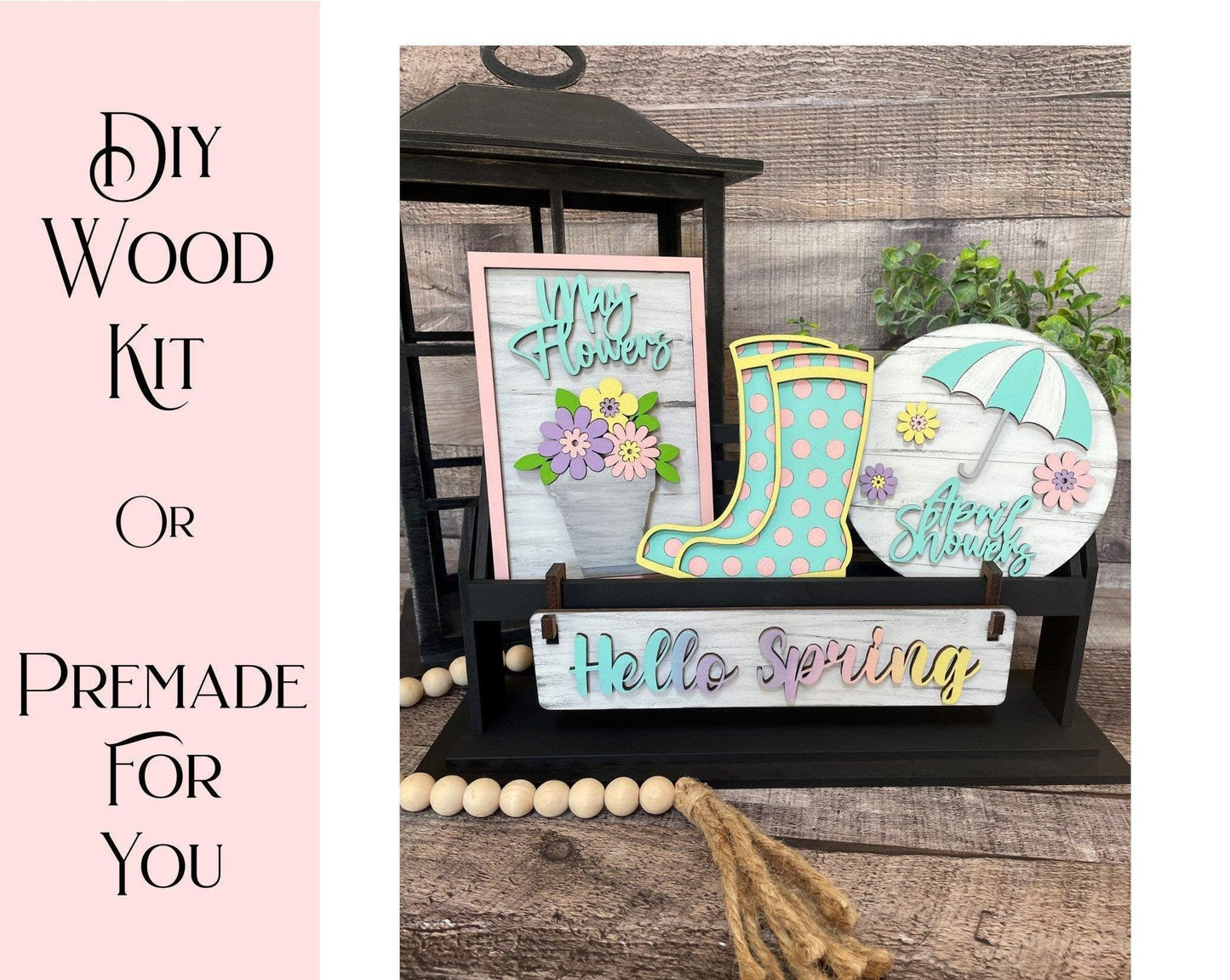 Hello Spring Wagon Insert Set - RusticFarmhouseDecor