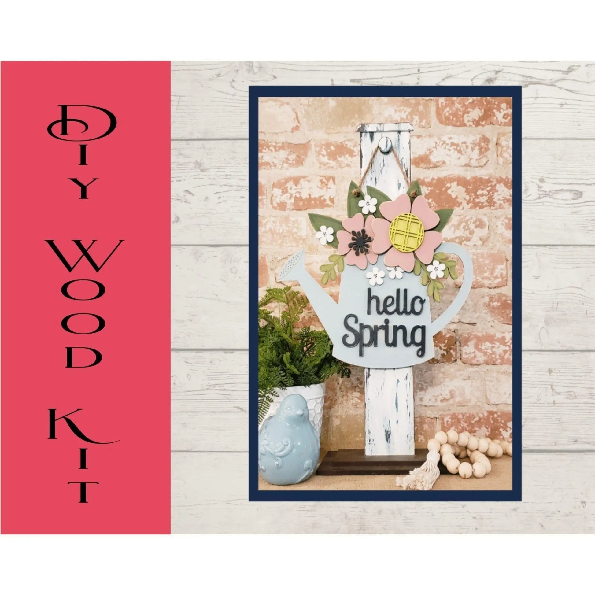 Hello Spring Watering Can Door Hanger - RusticFarmhouseDecor
