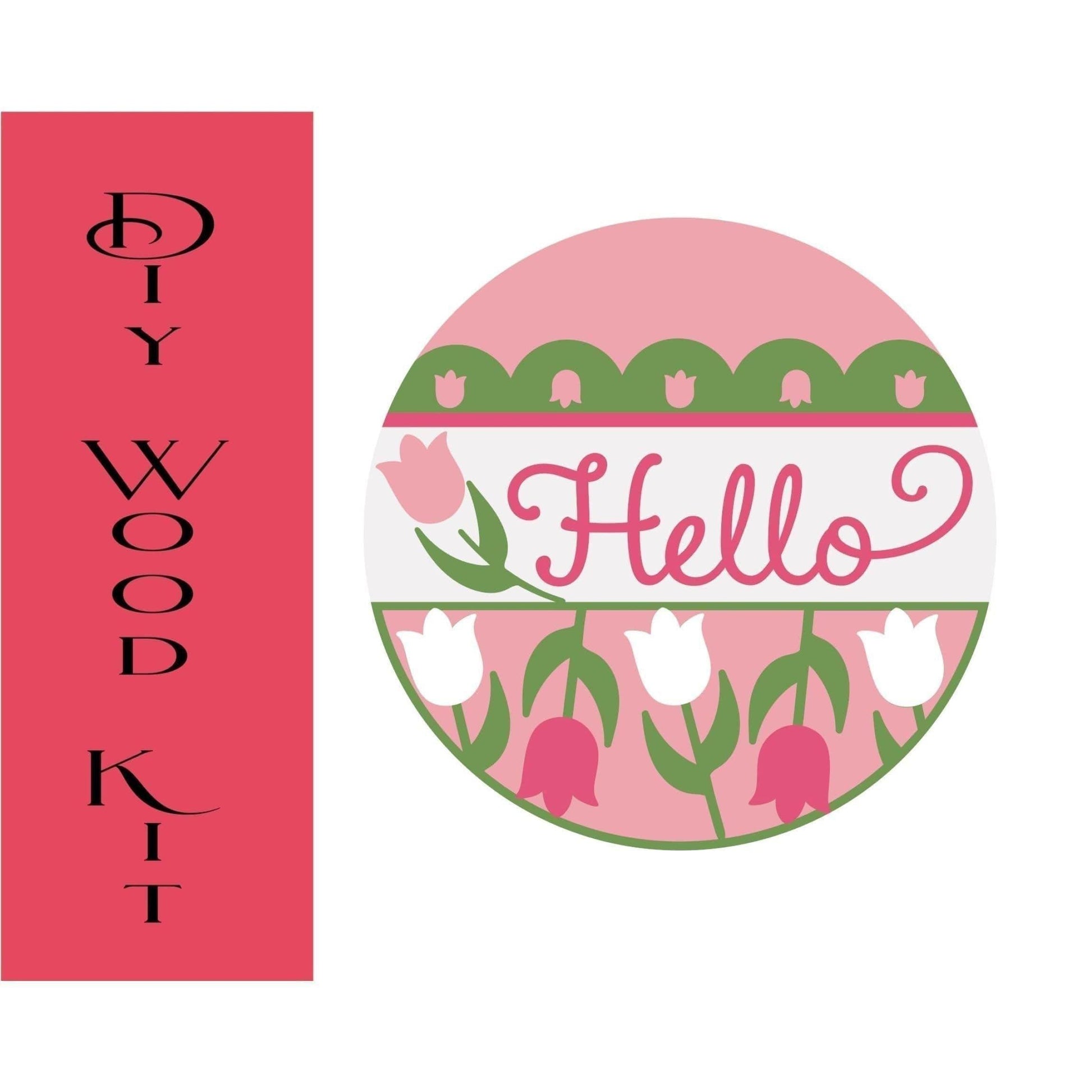 Hello Tulip Spring Door Hanger - RusticFarmhouseDecor
