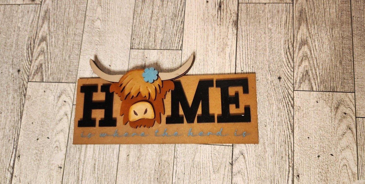 Highland Cow DIY Tiered Tray Set - RusticFarmhouseDecor