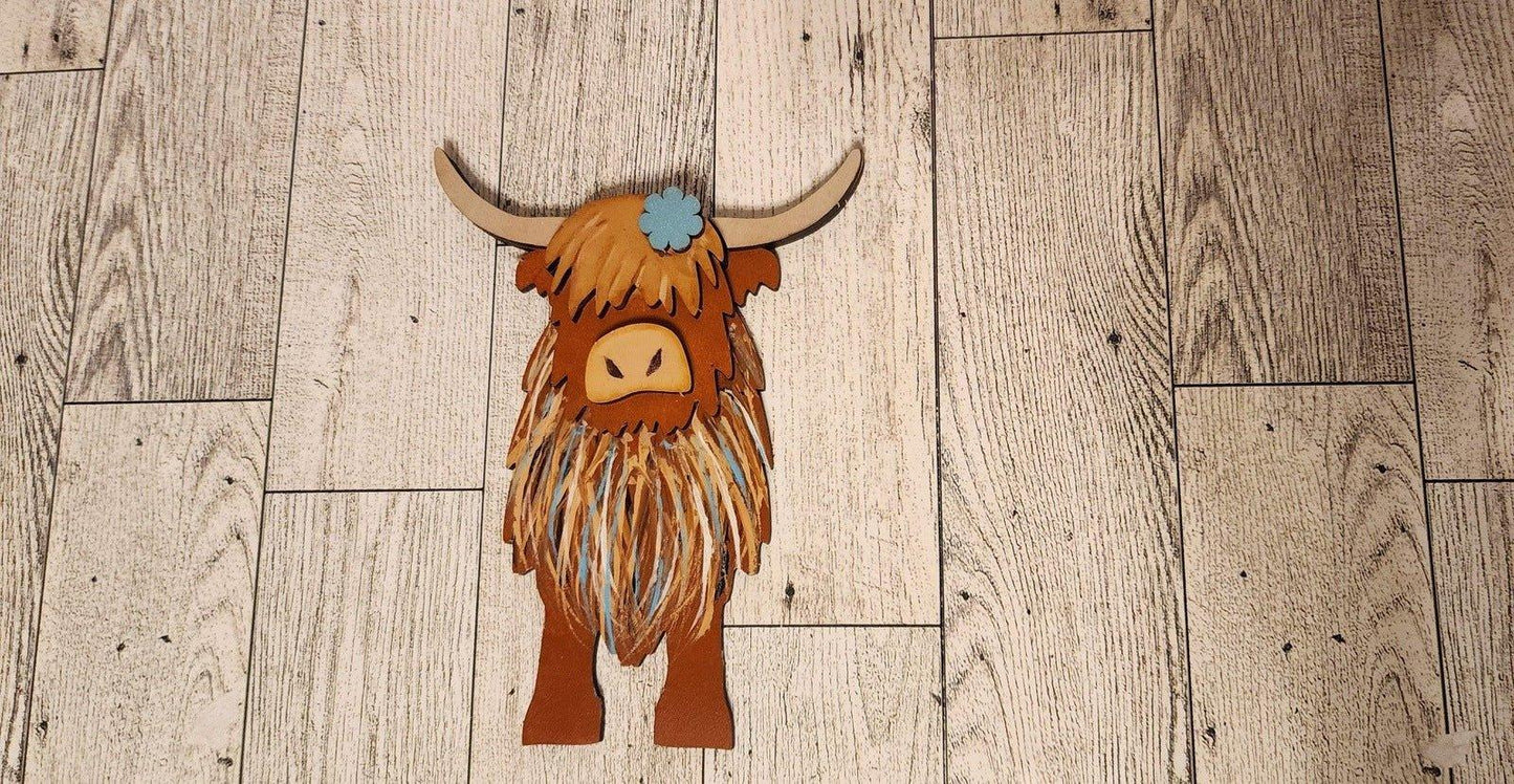 Highland Cow DIY Tiered Tray Set - RusticFarmhouseDecor