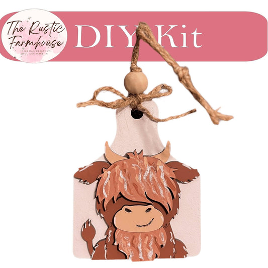 Highland Cow Ornament Set DIY Christmas Decor - RusticFarmhouseDecor