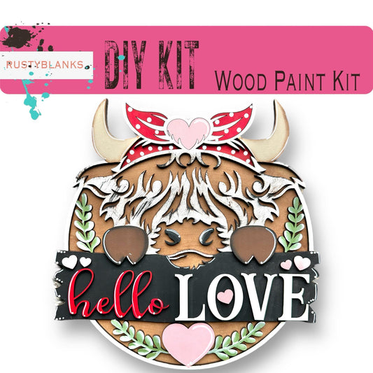 Highland Hello Love Valentine Door Hanger DIY - RusticFarmhouseDecor