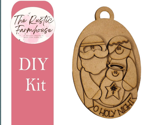 Holy Family Christmas Ornament, DIY Craft Kit - RusticFarmhouseDecor