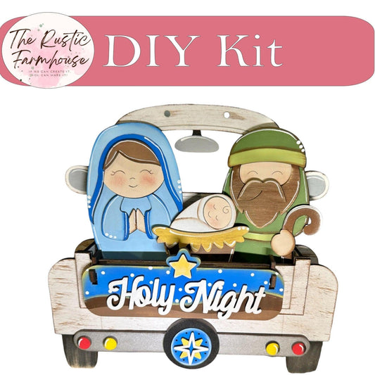 Holy Night Nativity - DIY Interchangeable Inserts - Tiered Tray Decor - RusticFarmhouseDecor