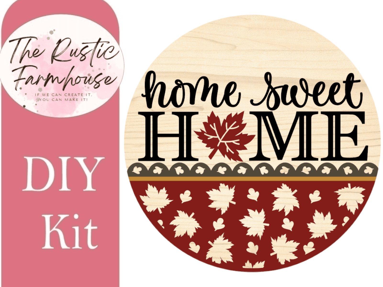 Home Sweet Home Fall DIY Wooden Blank Kit - RusticFarmhouseDecor