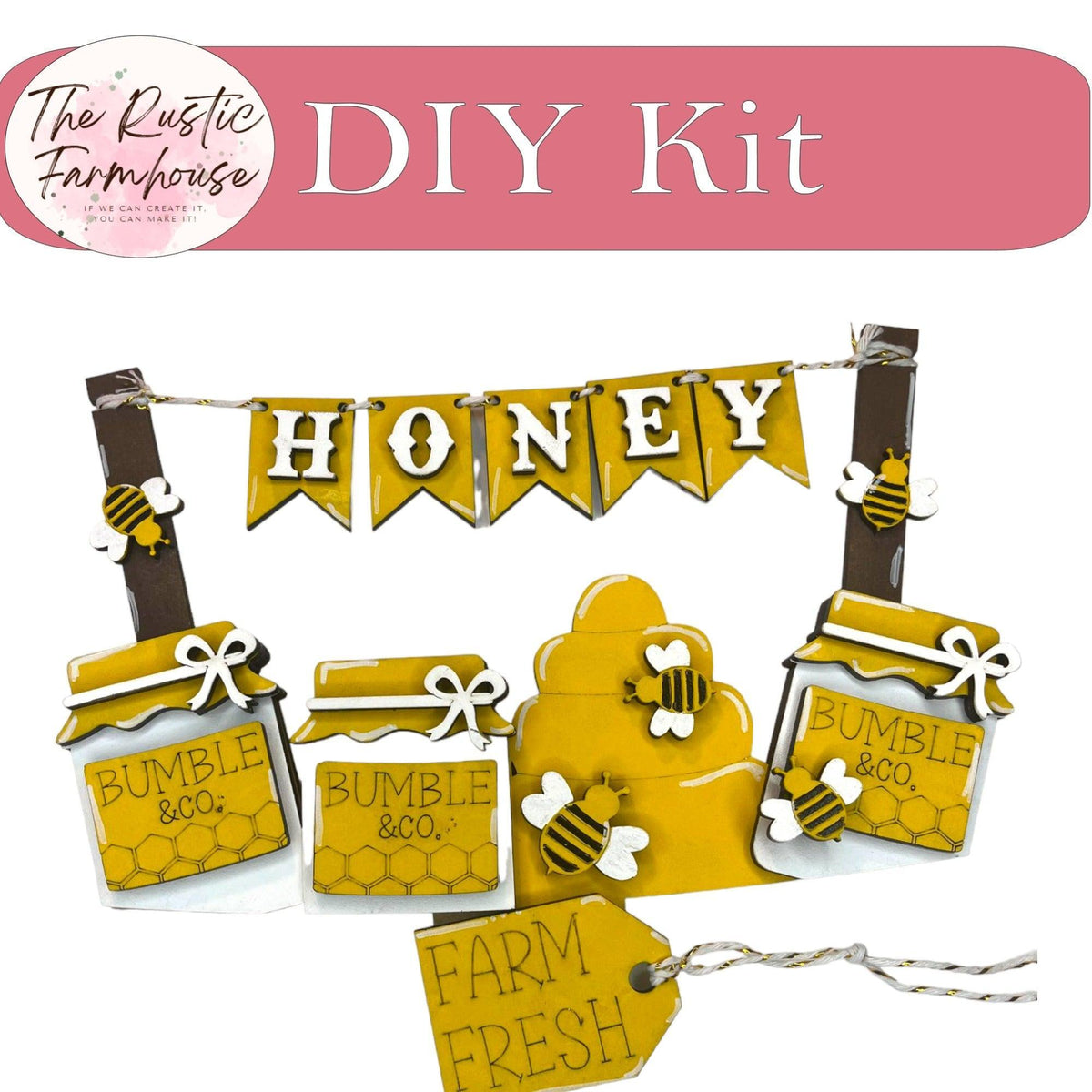 Honey for the Interchangeable Basket Decor , Wood Blank for Painting - Inserts for Basket - RusticFarmhouseDecor