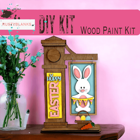 Hoppy Easter Insert for Mini Interchangeable Posts, Easter Day - RusticFarmhouseDecor