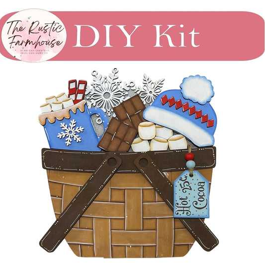 Hot Cocoa for the Interchangeable Basket Decor - Wood Blank for Painting - Inserts for Basket - RusticFarmhouseDecor