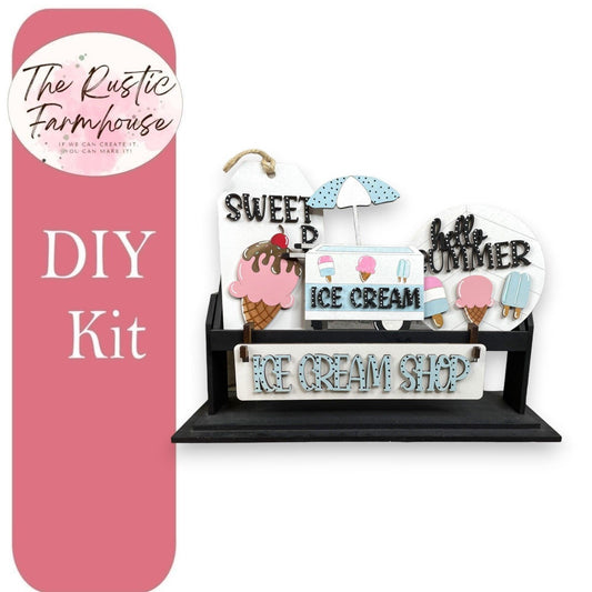Ice Cream Shop Interchangeable for Wagon or Raised Shelf Sitter DIY Kit - RusticFarmhouseDecor