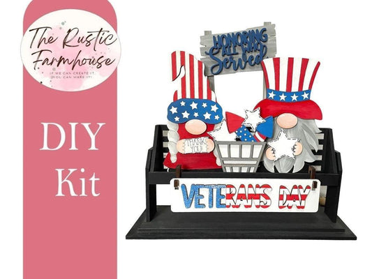 Indepedence Day Gnome interchangeables for Wagon or Raised Shelf Sitter DIY Kit - RusticFarmhouseDecor
