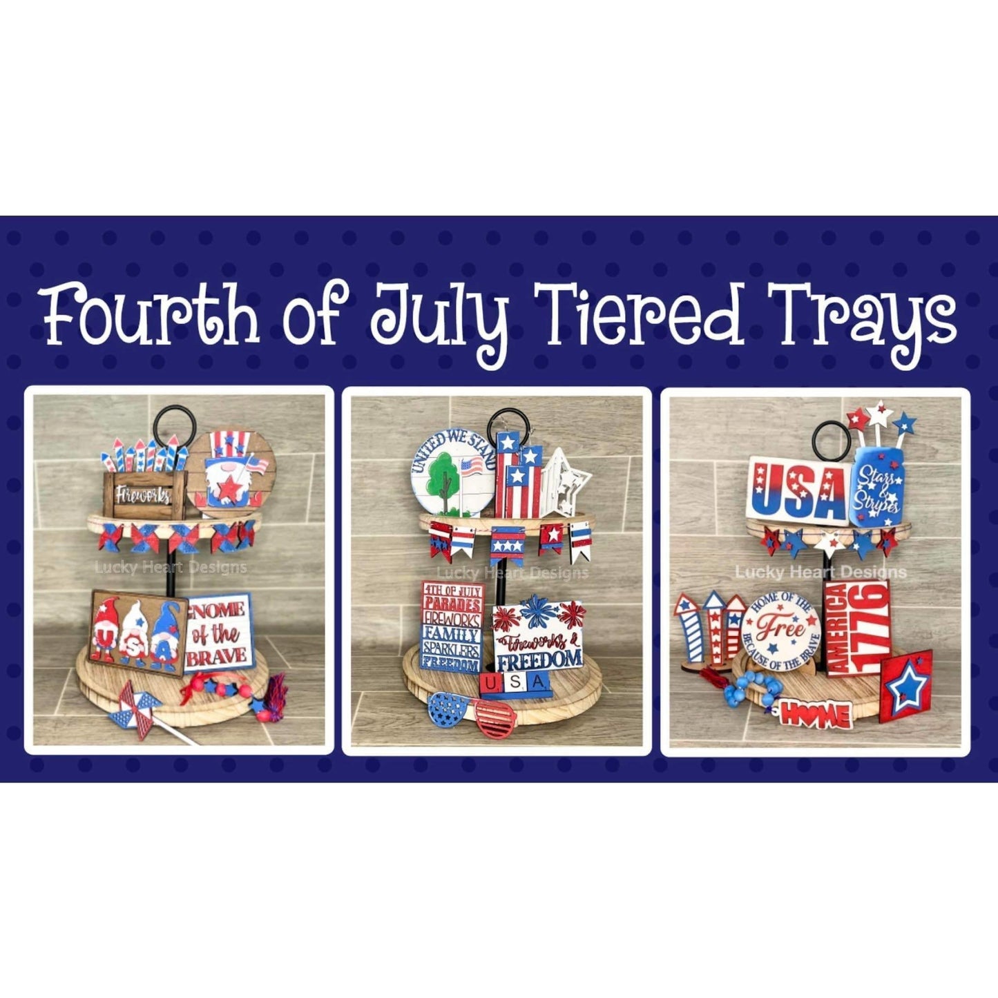 Independence Day Tiered Tray Sets - RusticFarmhouseDecor