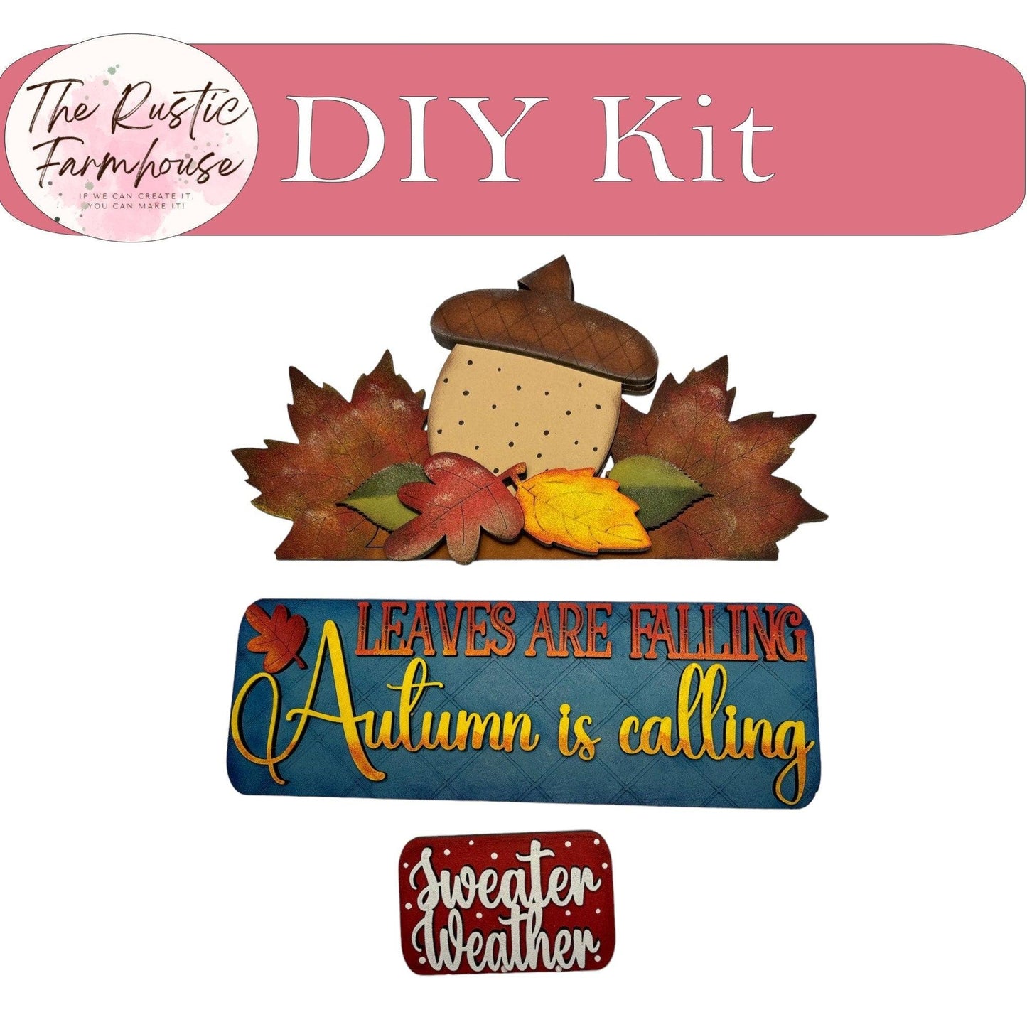 Interchangeable Farmhouse Autumn Leaves Truck Insert, Seasonal Truck, DIY Truck Kit, Interchangeable Farmhouse Truck DIY Kit - RusticFarmhouseDecor