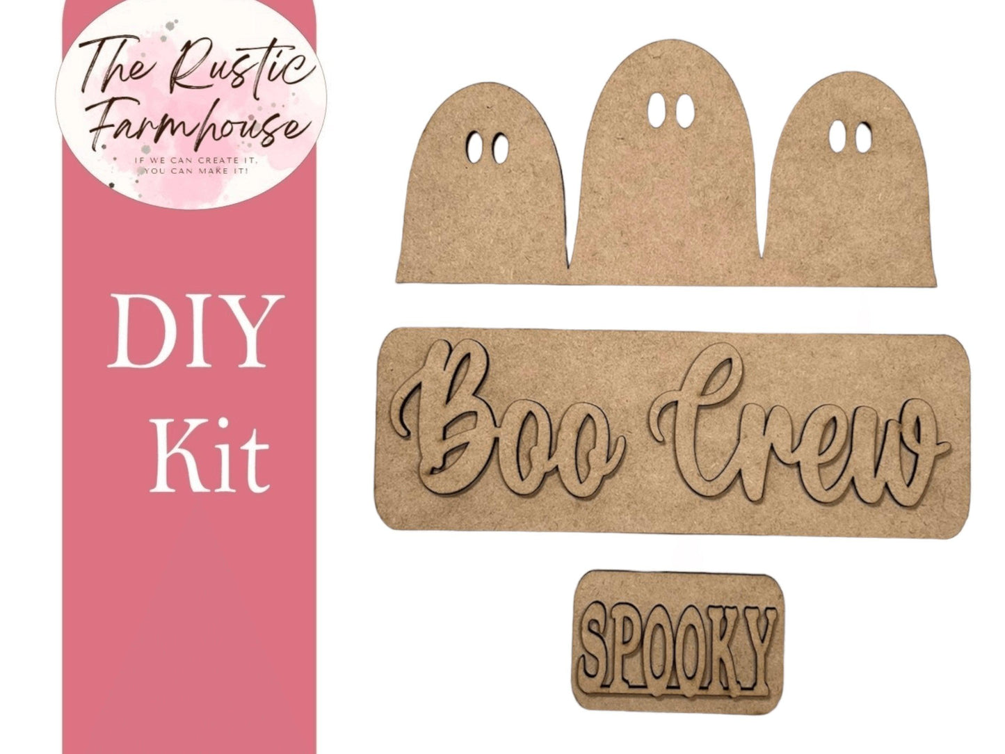 Interchangeable Farmhouse Boo Crew Insert, Seasonal Truck, DIY Truck Kit, Interchangeable Farmhouse Truck DIY Kit, Breadboard Insert - RusticFarmhouseDecor