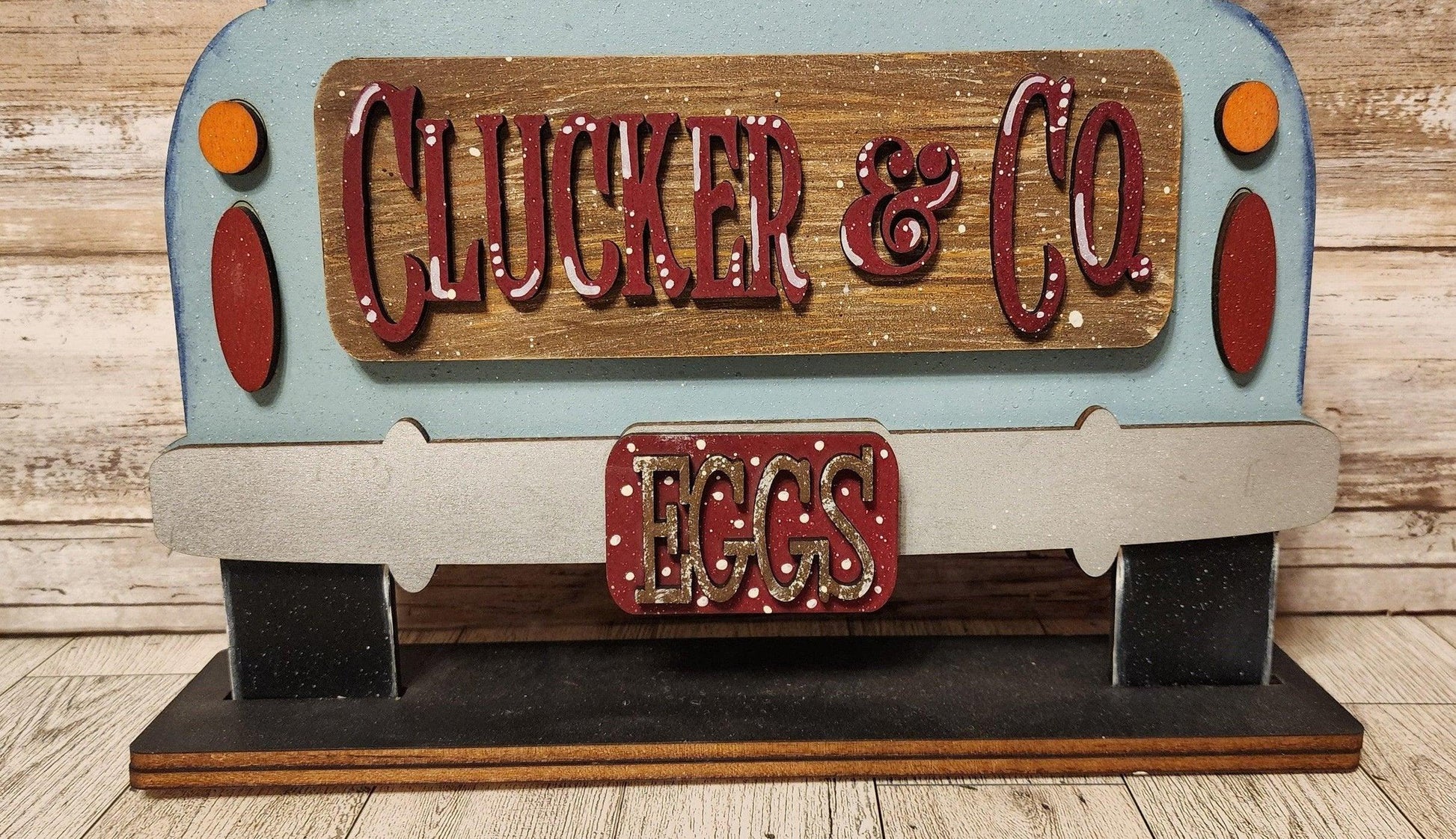 Interchangeable Farmhouse Chicken Insert, Clucker & Co. Seasonal Truck, Interchangeable Farmhouse Truck DIY Kit, Breadboard Insert - RusticFarmhouseDecor