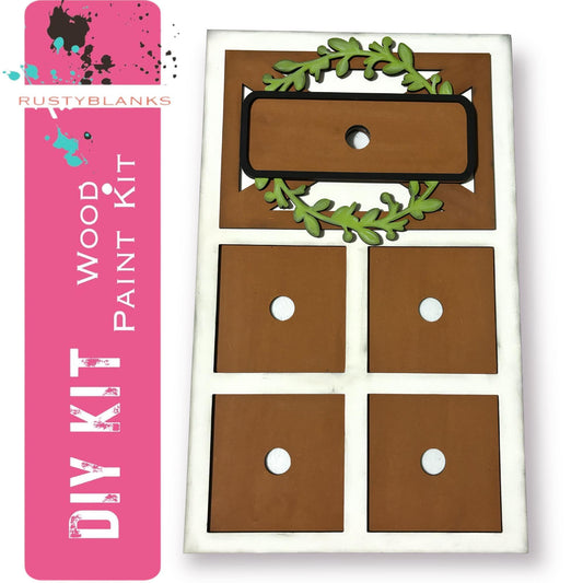 Interchangeable Farmhouse Door Leaning Tile Frame Holder - RusticFarmhouseDecor