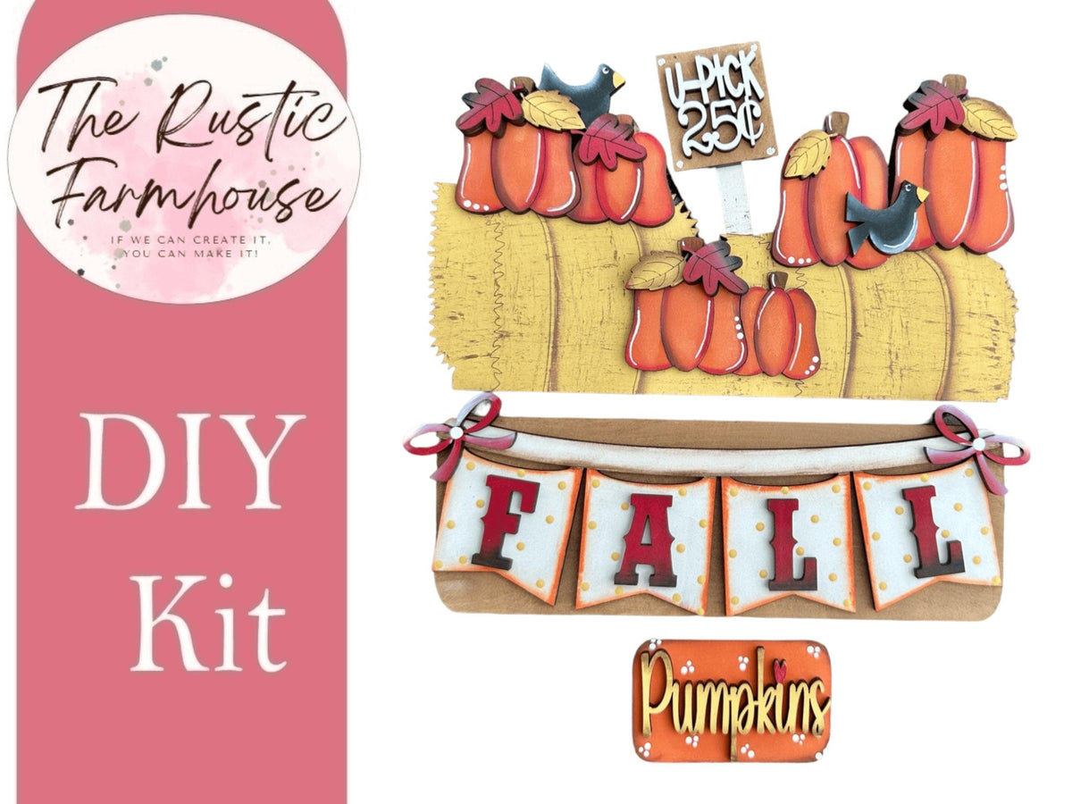 Interchangeable Farmhouse Fall Hay Bale Truck Insert, Seasonal Truck, DIY Truck Kit, Interchangeable Farmhouse Truck DIY Kit - RusticFarmhouseDecor