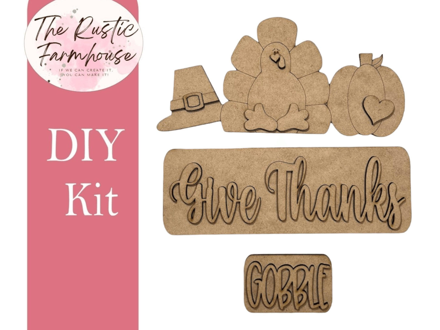 Interchangeable Farmhouse GiveThanks Insert, Seasonal Truck, DIY Truck Kit, Interchangeable Farmhouse Truck DIY Kit, Breadboard Insert - RusticFarmhouseDecor