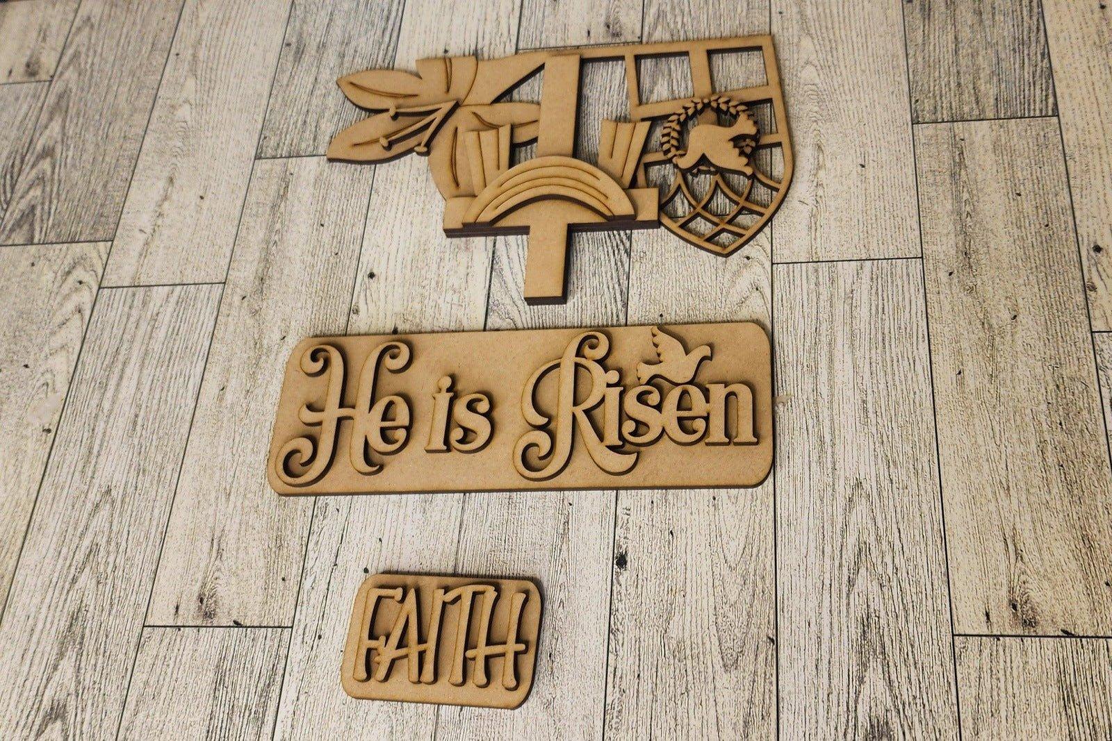 Interchangeable Farmhouse He is Risen Insert, Seasonal Truck, DIY Truck Kit, Interchangeable Farmhouse Truck DIY Kit, Breadboard Insert - RusticFarmhouseDecor