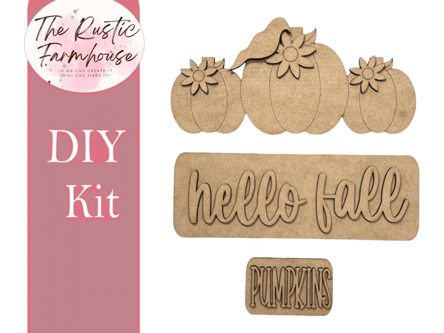 Interchangeable Farmhouse Hello Fall Insert, Seasonal Truck, DIY Truck Kit, Interchangeable Farmhouse Truck DIY Kit, Truck Insert - RusticFarmhouseDecor