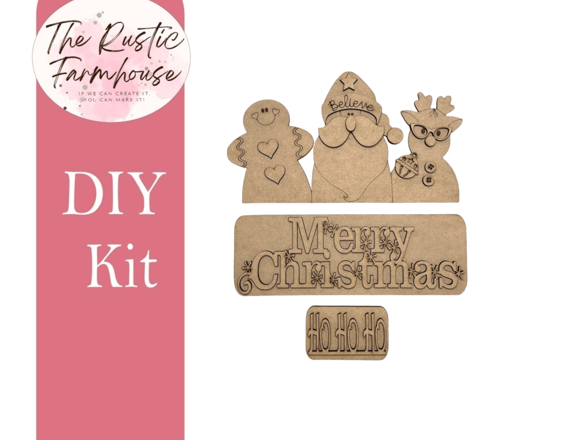 Interchangeable Farmhouse Merry Christmas Insert, Seasonal Truck, DIY Truck Kit, Interchangeable Farmhouse Truck DIY Kit, Breadboard Inser - RusticFarmhouseDecor