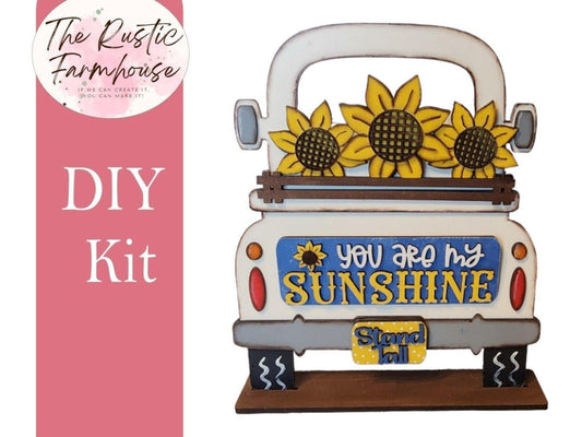 Interchangeable Farmhouse Sunflower Sunshine Insert, Seasonal Truck, DIY Truck Kit, Interchangeable Farmhouse Truck DIY Kit - RusticFarmhouseDecor