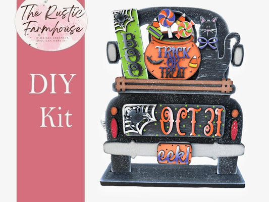 Interchangeable Farmhouse Trick or Treat Truck Insert, Seasonal Truck, DIY Truck Kit, Interchangeable Farmhouse Truck DIY Kit - RusticFarmhouseDecor