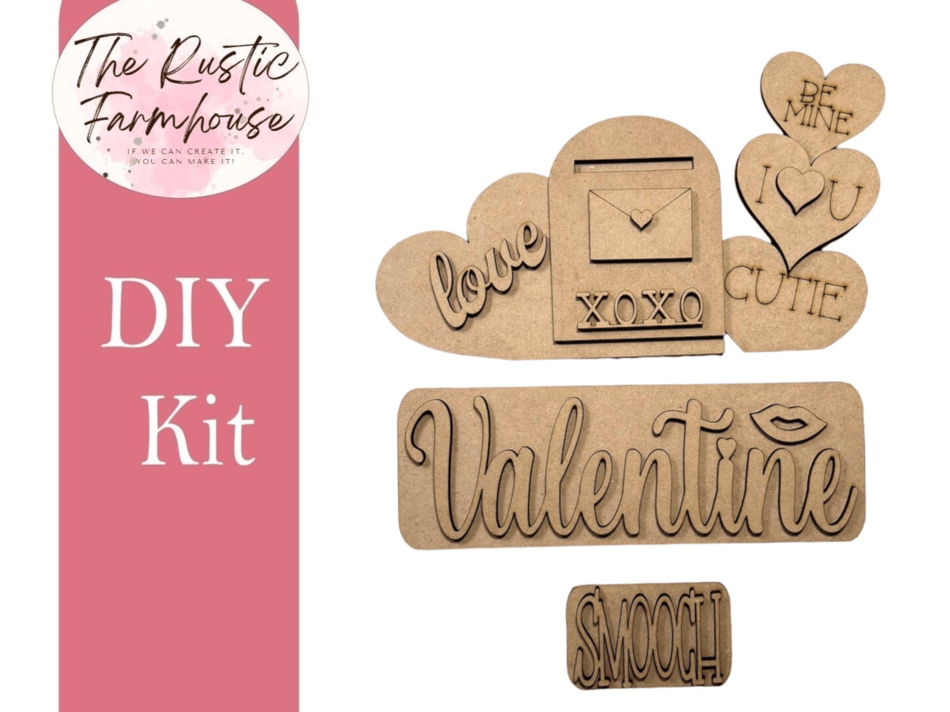 Interchangeable Farmhouse Valentines Insert, Seasonal Truck, DIY Truck Kit, Interchangeable Farmhouse Truck DIY Kit, Breadboard Insert - RusticFarmhouseDecor