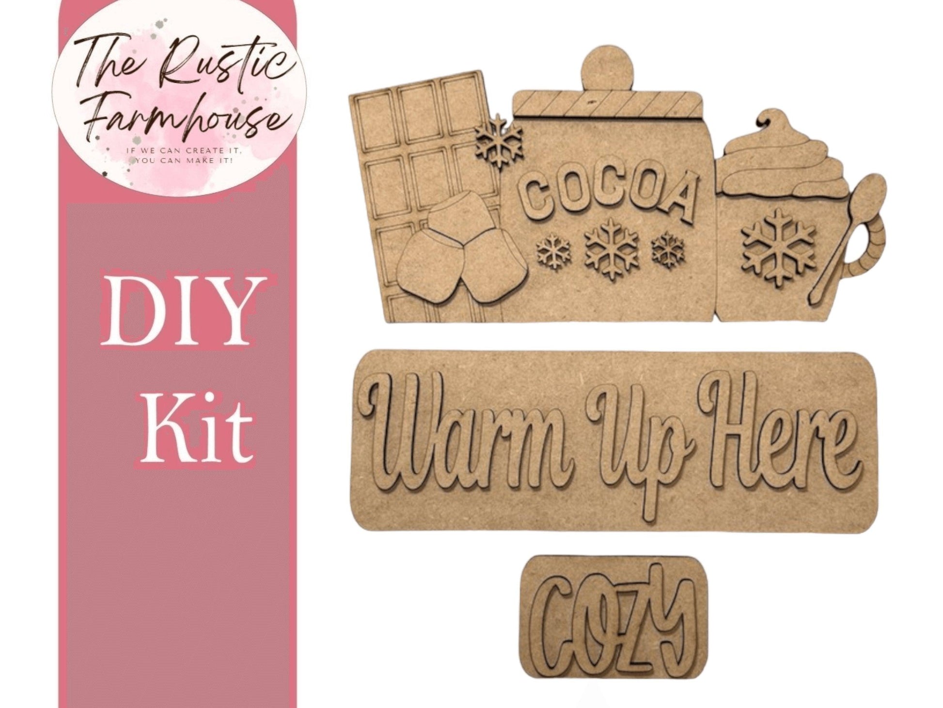 Interchangeable Farmhouse Warm Up Here Insert, Seasonal Truck, DIY Truck Kit, Interchangeable Farmhouse Truck DIY Kit, Breadboard Insert - RusticFarmhouseDecor