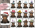 Interchangeable Hats for our Highland Cow Insert for our Interchangeable Fence or Post - RusticFarmhouseDecor