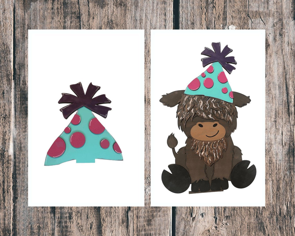Interchangeable Hats for our Highland Cow Insert for our Interchangeable Fence or Post - RusticFarmhouseDecor