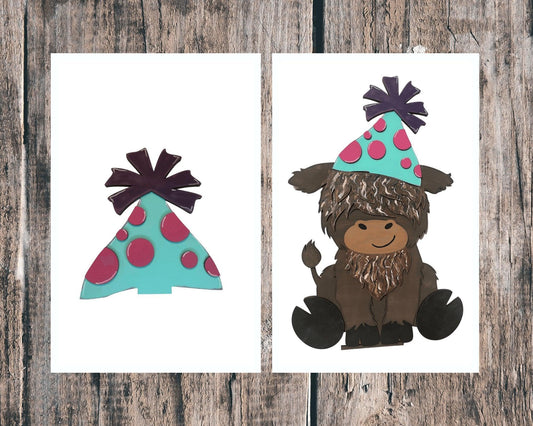 Interchangeable Hats for our Highland Cow Insert for our Interchangeable Fence or Post - RusticFarmhouseDecor