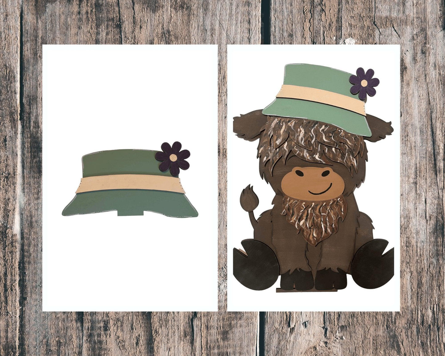 Interchangeable Hats for our Highland Cow Insert for our Interchangeable Fence or Post - RusticFarmhouseDecor