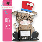 Interchangeable Highland Cow and Hats with a tile holder, Season DIY Decor - RusticFarmhouseDecor