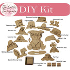 Interchangeable Highland Cow and Hats with a tile holder, Season DIY Decor - RusticFarmhouseDecor