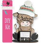 Interchangeable Highland Cow and Hats with a tile holder, Season DIY Decor - RusticFarmhouseDecor