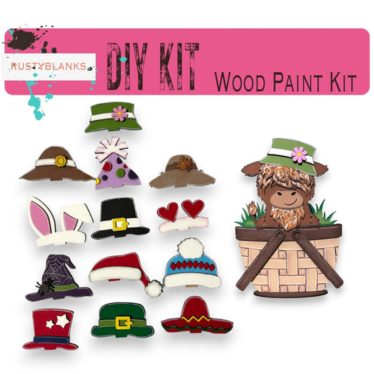 Interchangeable Highland Cow Insert for Flower Basket - RusticFarmhouseDecor