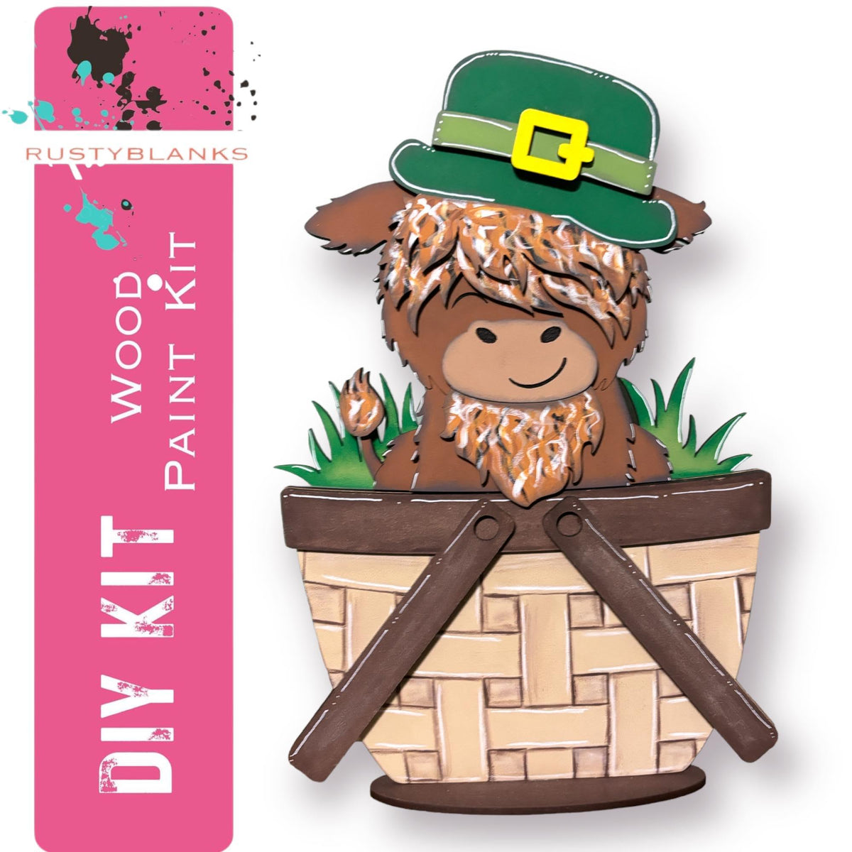 Interchangeable Highland Cow Insert for Flower Basket - RusticFarmhouseDecor