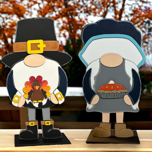 Interchangeable Pilgrim Girl Gnome Add Ons for our Tall Porch Gnome - RusticFarmhouseDecor