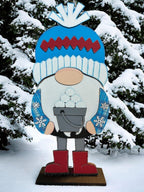 Interchangeable Winter Gnome Add Ons for our Tall Porch Gnome- Snowball Fight - RusticFarmhouseDecor