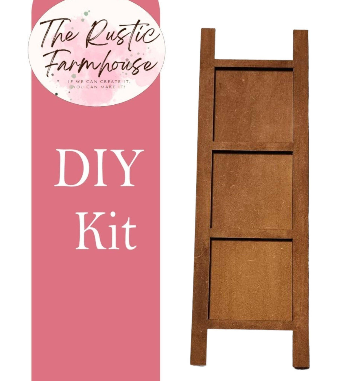 Interchangeable Wood Ladder Decor - DIY Leaning Ladder for Tile Signs - RusticFarmhouseDecor