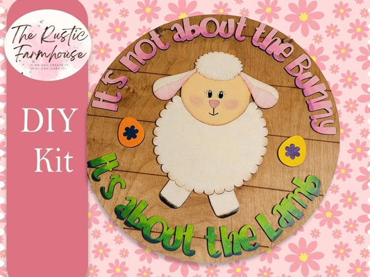 It's not about the bunny easter door hanger - DIY - RusticFarmhouseDecor