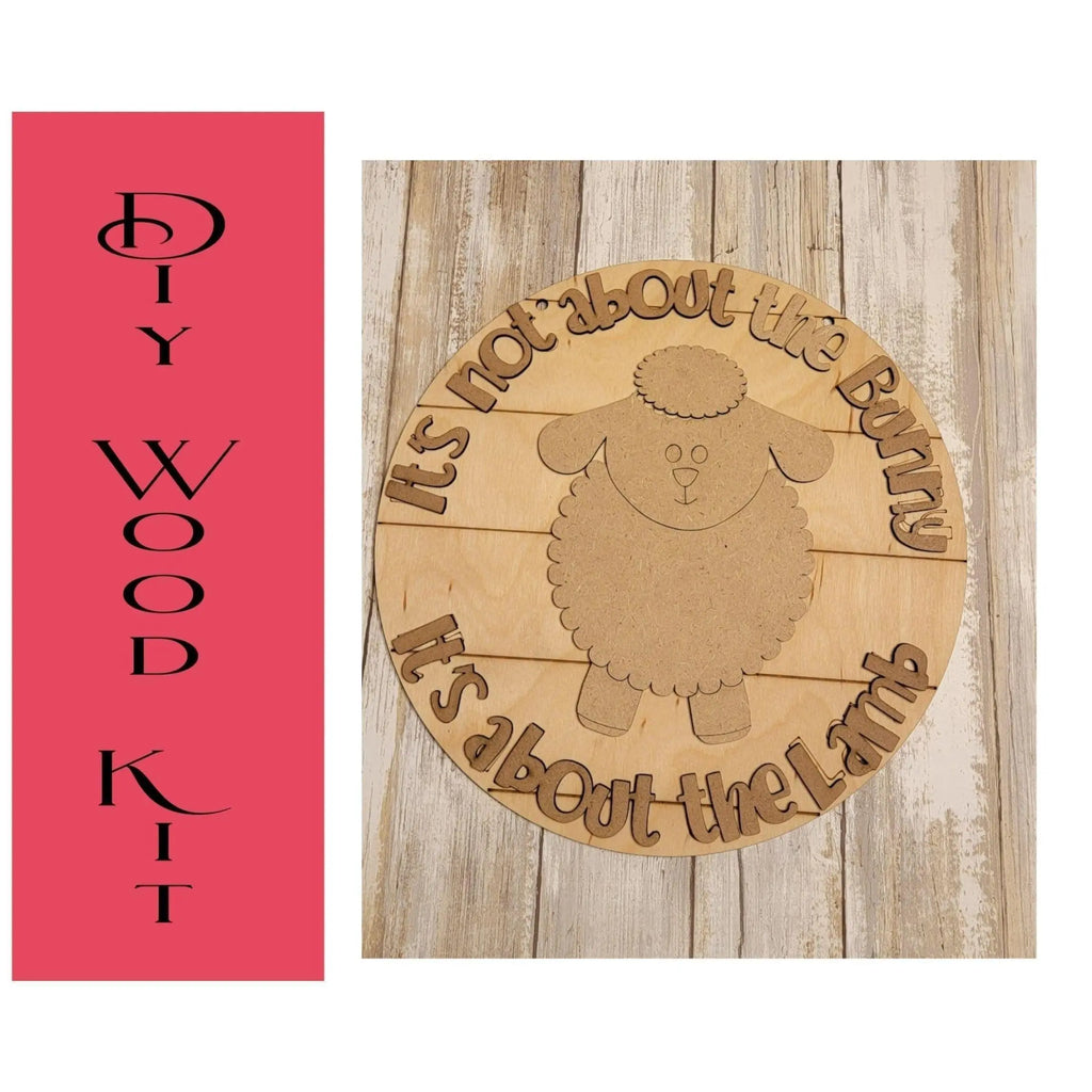 It's not about the bunny easter door hanger - DIY - RusticFarmhouseDecor