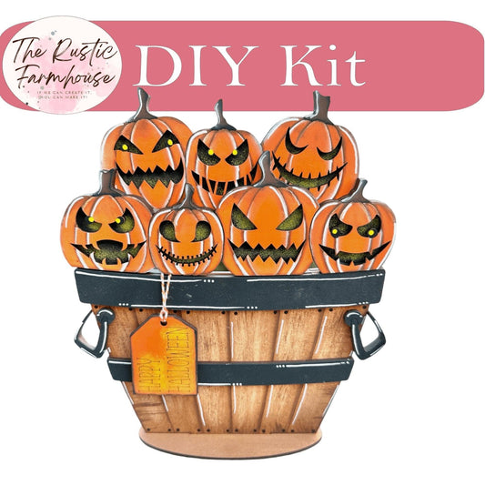 Jack-O-Lanterns Interchangeable Basket Decor - Wood Blanks for Painting - Inserts for Baskets - RusticFarmhouseDecor