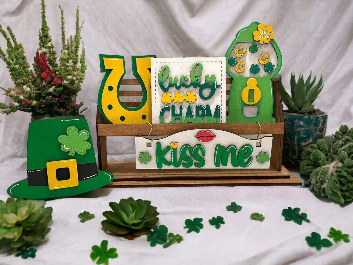 Kiss Me Lucky Charm St Pat's Interchangeable Inserts for our Window or House DIY Kit - RusticFarmhouseDecor