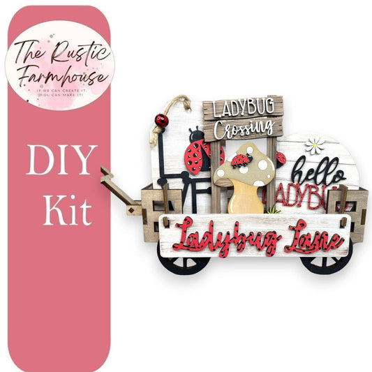 Ladybug Love Interchangeable for Wagon or Raised Shelf Sitter DIY Kit - RusticFarmhouseDecor