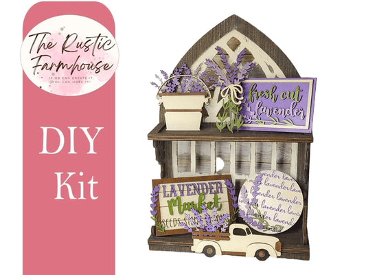 Lavender Tiered Tray Decor, Fresh Cut Lavender display - RusticFarmhouseDecor