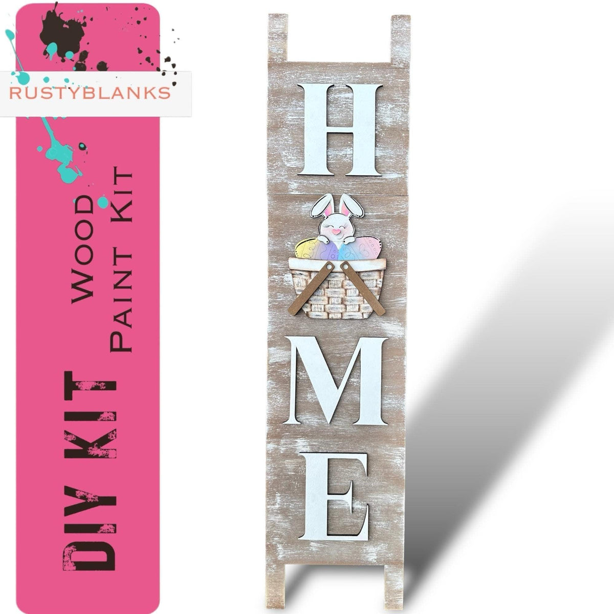 Leaning Ladder with interchangeable basket for inserts - RusticFarmhouseDecor