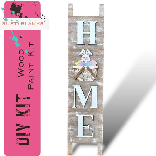 Leaning Ladder with interchangeable basket for inserts - RusticFarmhouseDecor